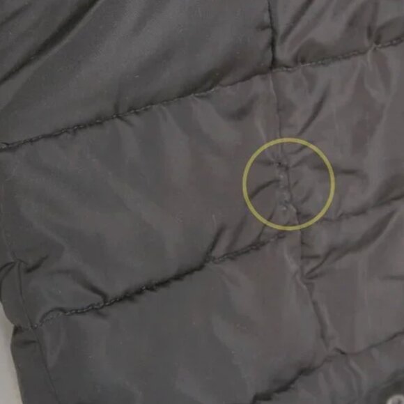 DKNY Asymmetrical Puffer Jacket Packable Winter Coat Hooded Black Pillow Collar - Picture 8 of 16